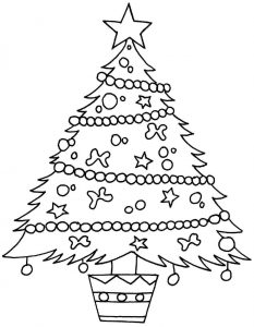 Dibujos de árboles de Navidad para colorear y dibujar fáciles